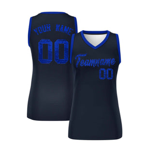 Custom Navy Royal Women Basketball Jersey Dress