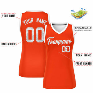 Custom Orange White Women Basketball Jersey Dress