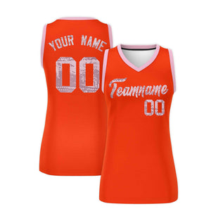 Custom Orange Light Pink Women Basketball Jersey Dress