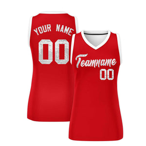 Custom Red White Women Basketball Jersey Dress