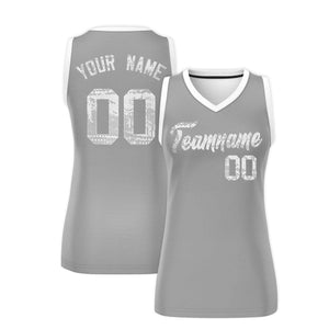 Custom Silver White Women Basketball Jersey Dress