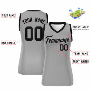 Custom Silver Black Women Basketball Jersey Dress