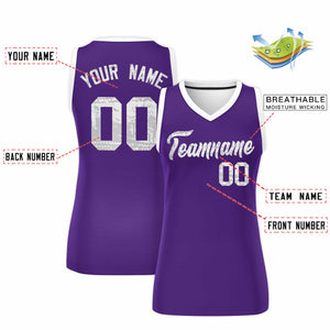 Custom Purple White Women Basketball Jersey Dress