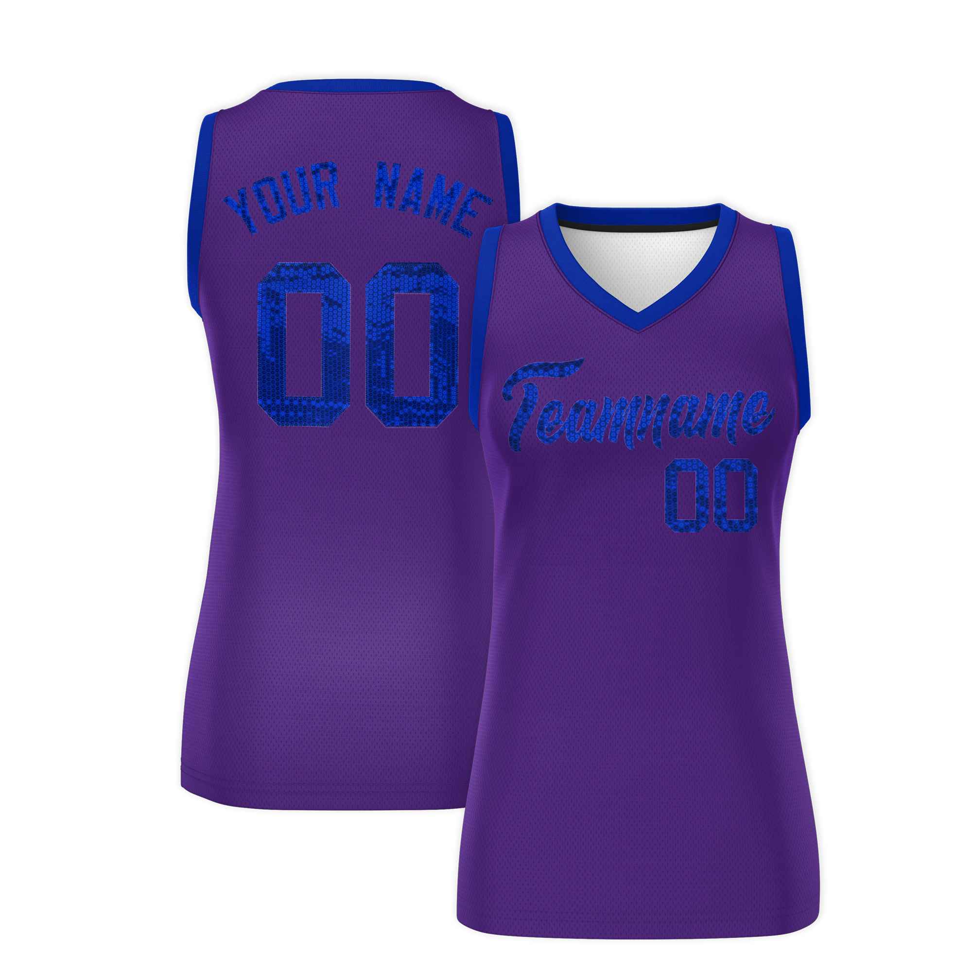 Custom Purple Royal Women Basketball Jersey Dress