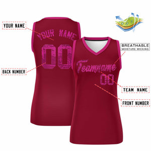 Custom Crimson Pink Women Basketball Jersey Dress