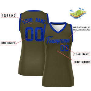 Custom Olive Royal Women Basketball Jersey Dress