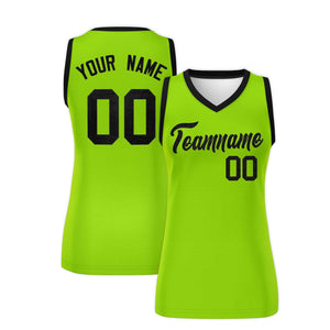 Custom Neon Green Black Women Basketball Jersey Dress