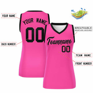 Custom Pink Black Women Basketball Jersey Dress