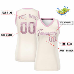 Custom Cream Light Pink Women Basketball Jersey Dress