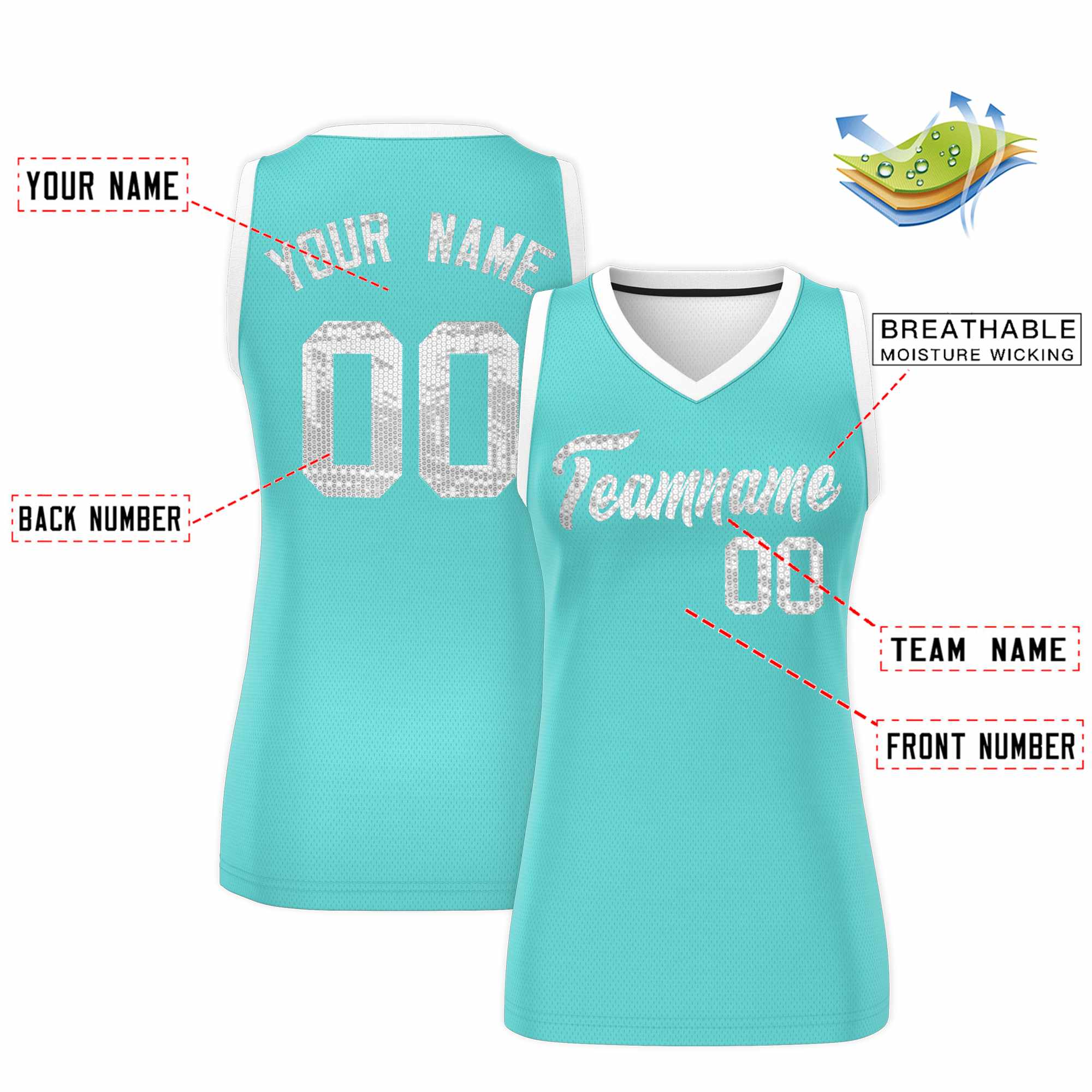 Custom Bright Green White Women Basketball Jersey Dress