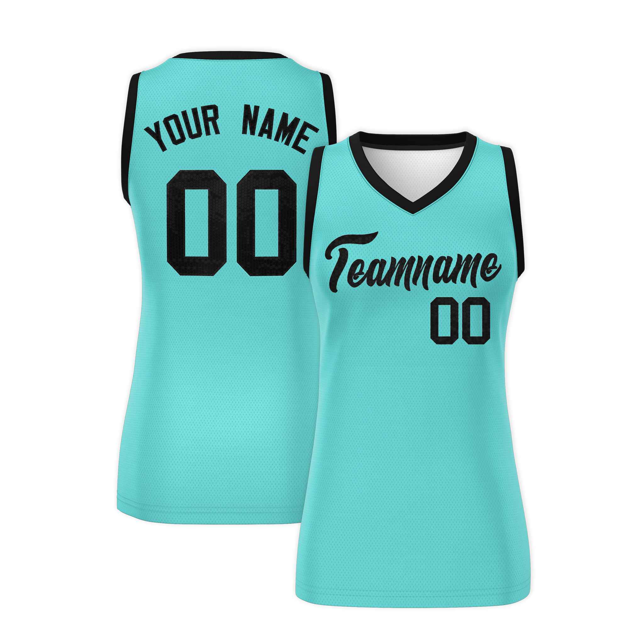 Custom Bright Green Black Women Basketball Jersey Dress