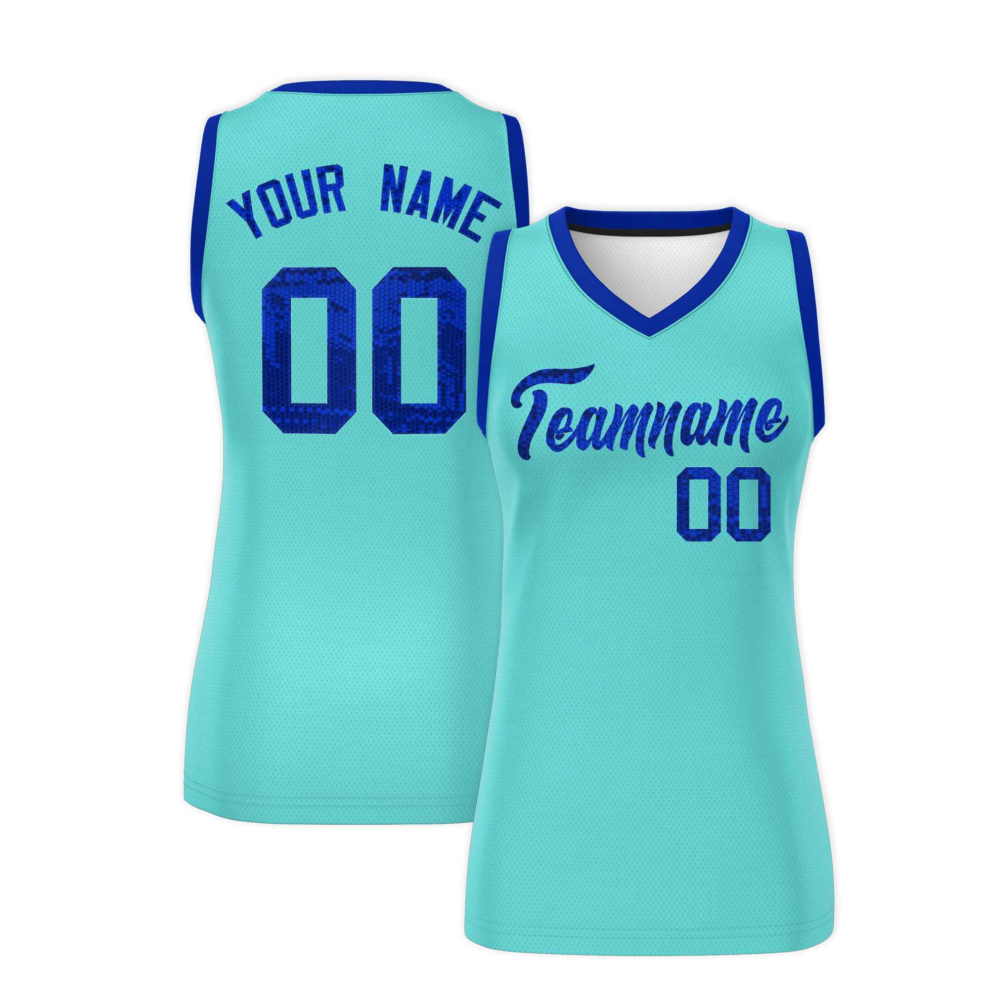 Custom Bright Green Royal Women Basketball Jersey Dress