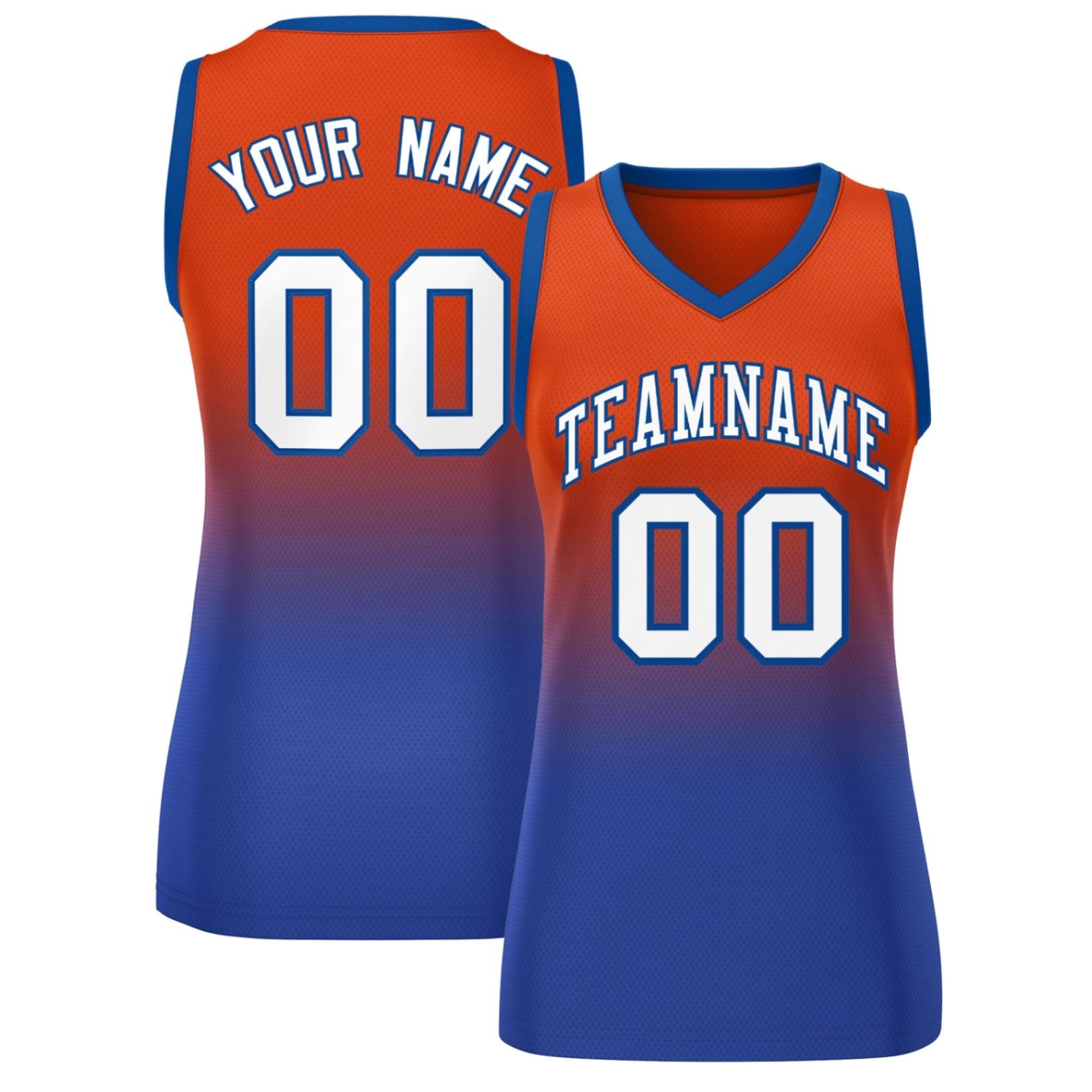 Custom Red Royal Gradient Fashion Tops Mesh Basketball Jersey For Women