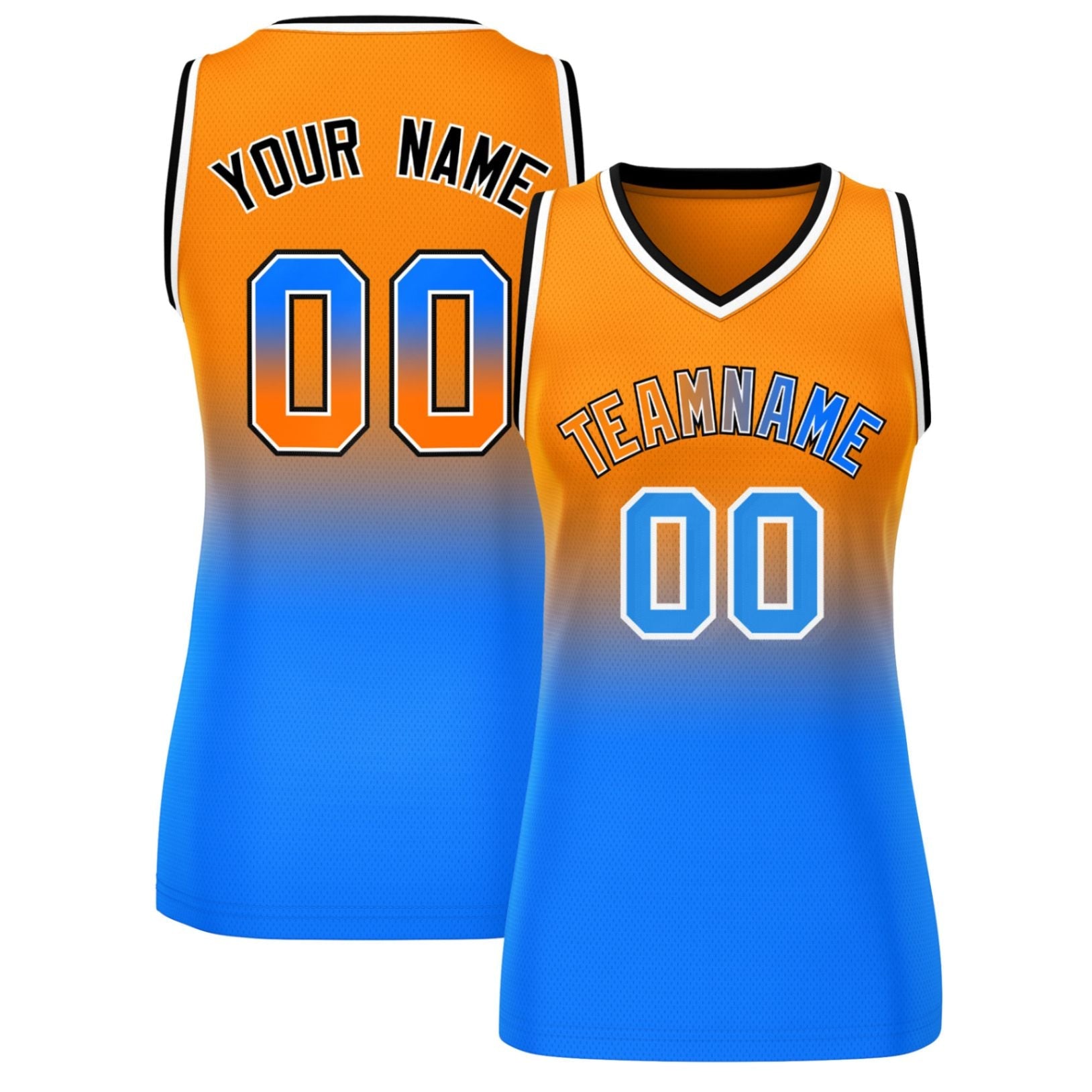 Custom Orange Royal Gradient Fashion Tops Mesh Basketball Jersey For Women