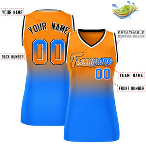 Custom Orange Royal Gradient Fashion Tops Mesh Basketball Jersey For Women