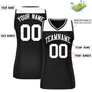 Custom White Black Color Block Fashion Tops Mesh Basketball Jersey For Women