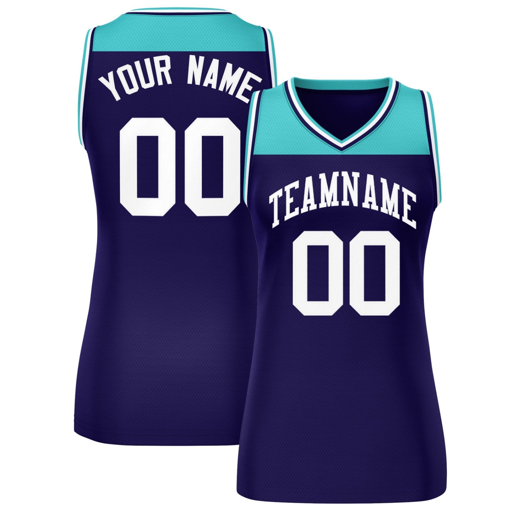 Custom Aqua Purple Color Block Fashion Tops Mesh Basketball Jersey For Women