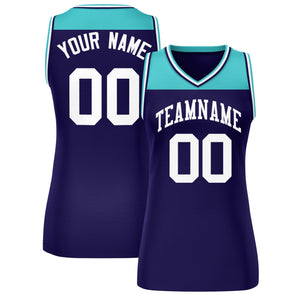 Custom Aqua Purple Color Block Fashion Tops Mesh Basketball Jersey For Women