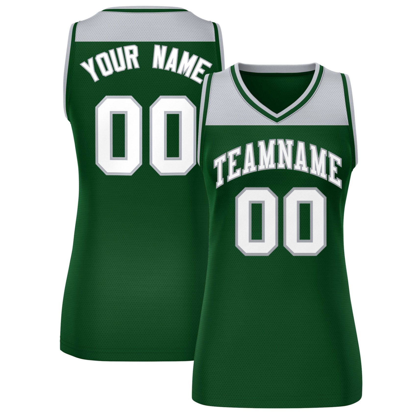 Custom Gray Green Color Block Fashion Tops Mesh Basketball Jersey For Women