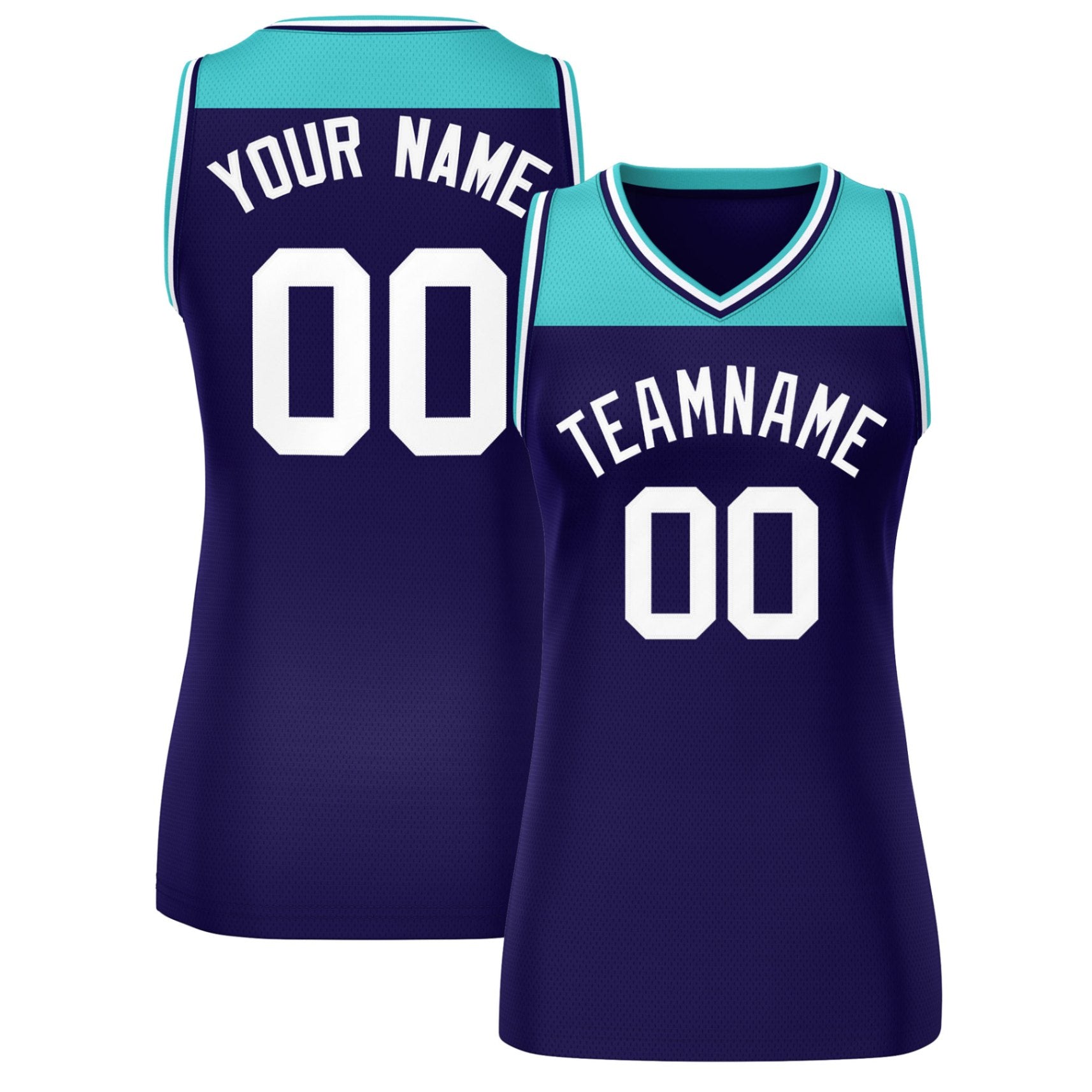 Custom Aqua Purple Color Block Fashion Tops Mesh Basketball Jersey For Women