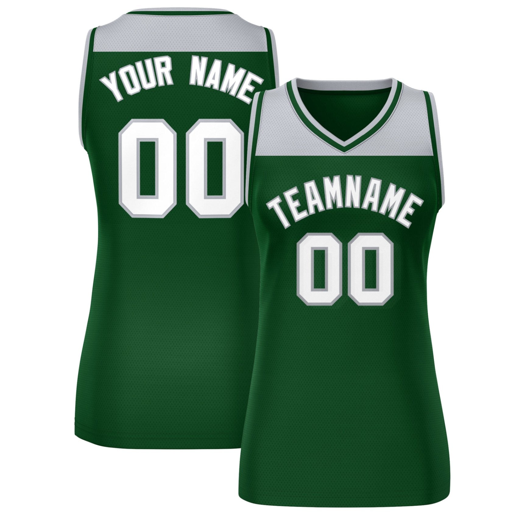 Custom Gray Green Color Block Fashion Tops Mesh Basketball Jersey For Women