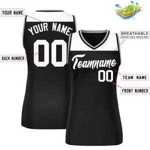 Custom White Black Color Block Fashion Tops Mesh Basketball Jersey For Women