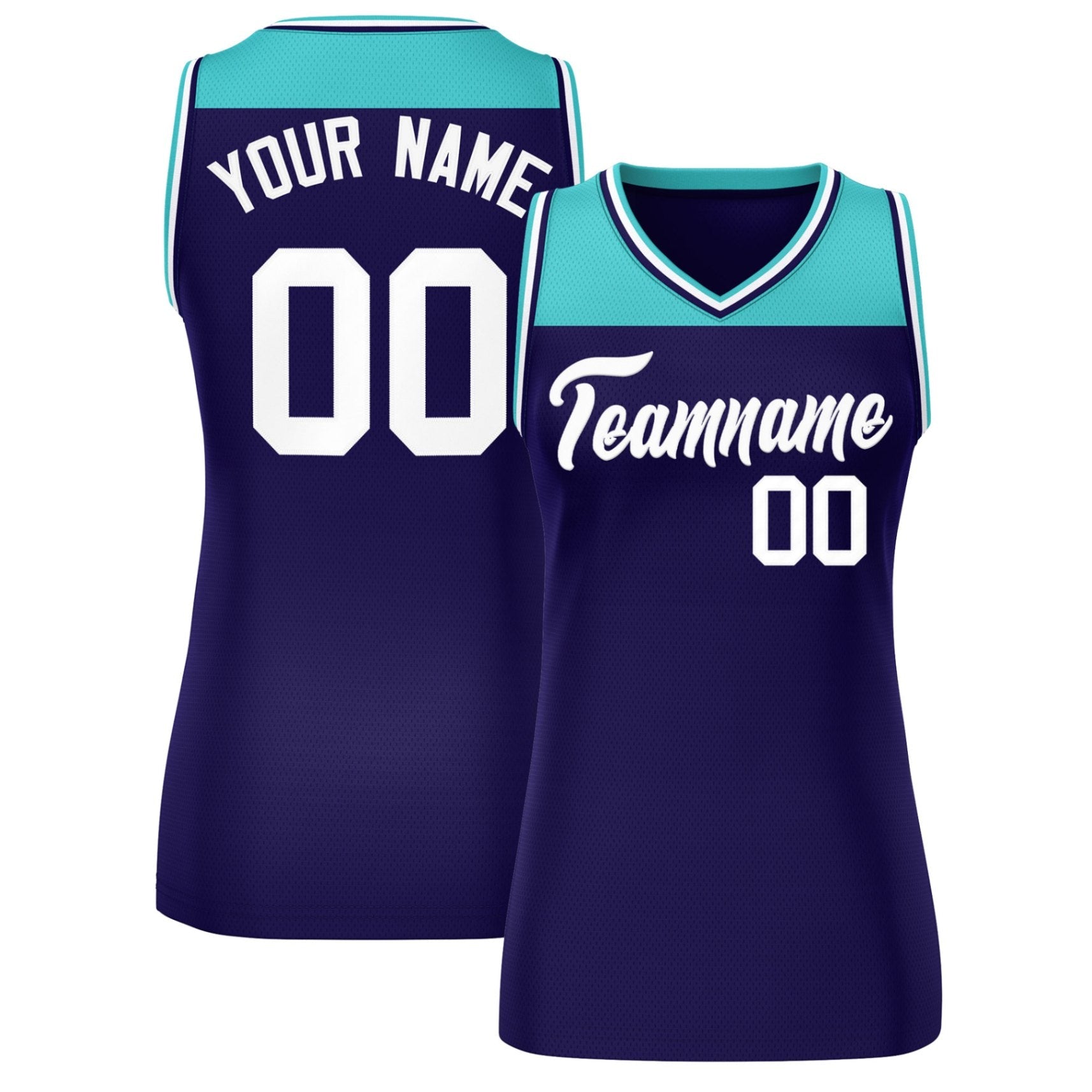 Custom Aqua Purple Color Block Fashion Tops Mesh Basketball Jersey For Women