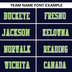 Custom Navy-Neon Green Raglan Sleeves Fashion Authentic Football Jersey