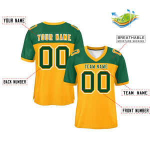 Custom Yellow-Green Raglan Sleeves Fashion Authentic Football Jersey