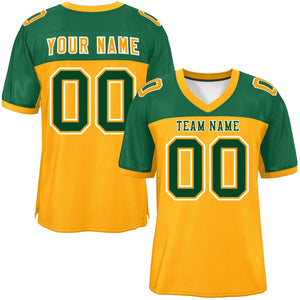 Custom Yellow-Green Raglan Sleeves Fashion Authentic Football Jersey