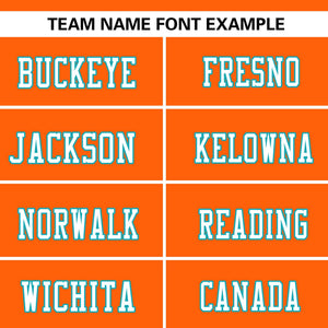 Custom Orange-Aqua Raglan Sleeves Fashion Authentic Football Jersey