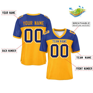 Custom Yellow-Royal Raglan Sleeves Fashion Authentic Football Jersey