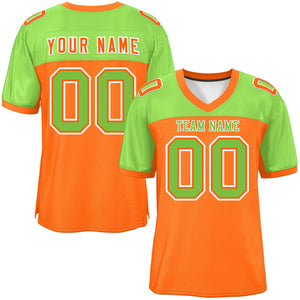 Custom Orange-Neon Green Raglan Sleeves Fashion Authentic Football Jersey