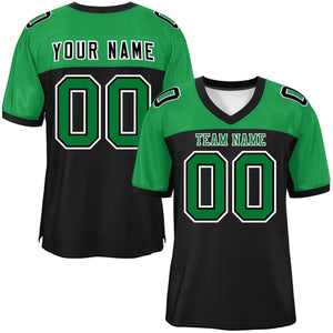 Custom Black-Kelly Green Raglan Sleeves Fashion Authentic Football Jersey