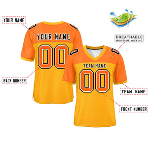 Custom Yellow-Orange Raglan Sleeves Fashion Authentic Football Jersey