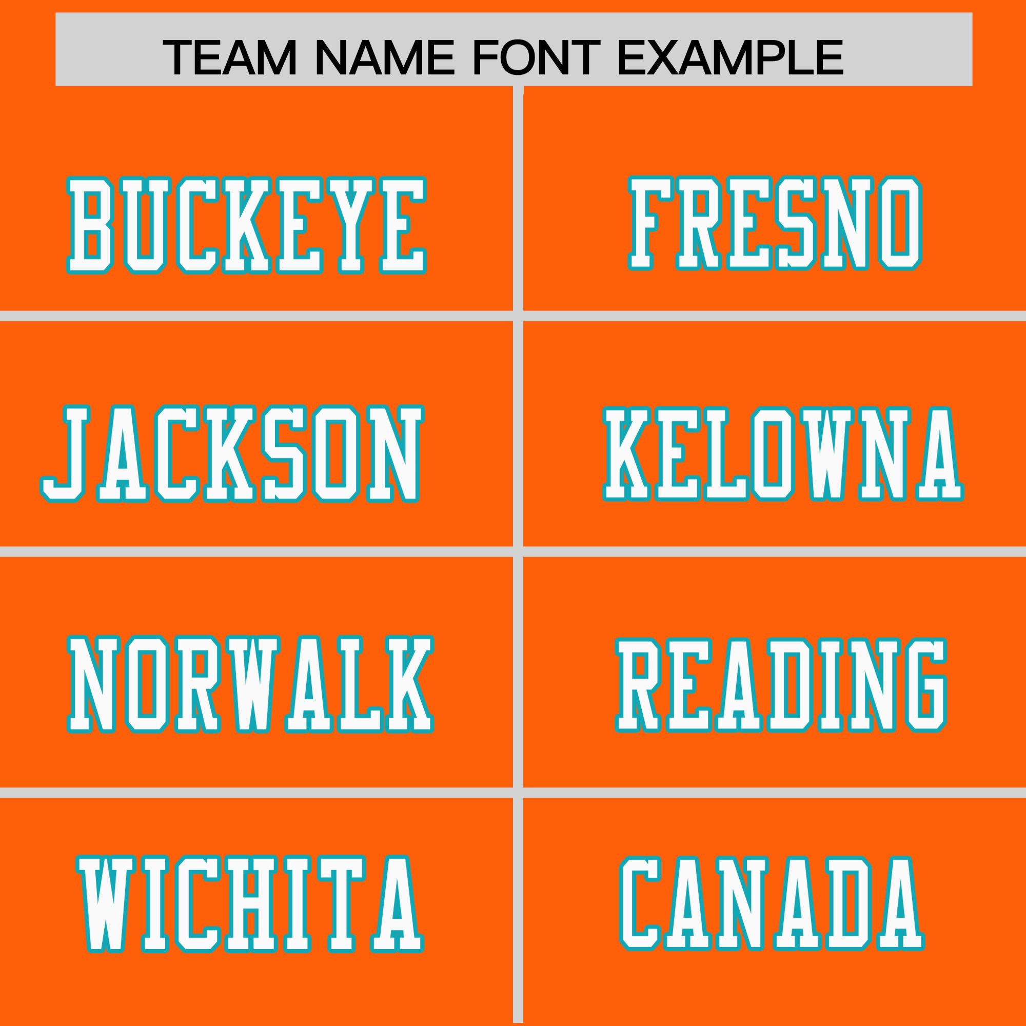 Custom Orange Aqua Personalized Color Block Authentic Football Jersey