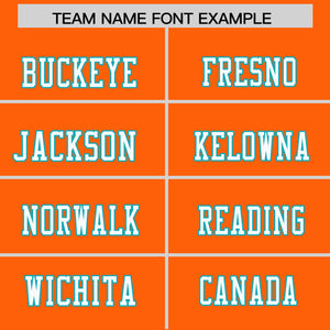 Custom Orange Aqua Personalized Color Block Authentic Football Jersey