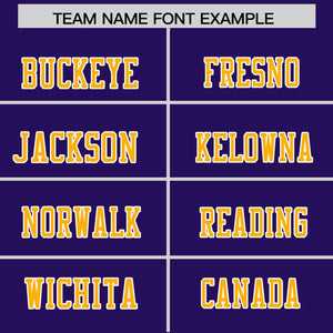 Custom Purple Yellow Personalized Color Block Authentic Football Jersey