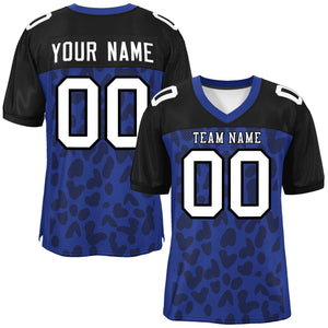 Custom Royal Black Raglan Sleeves Personalized Camo Authentic Football Jersey