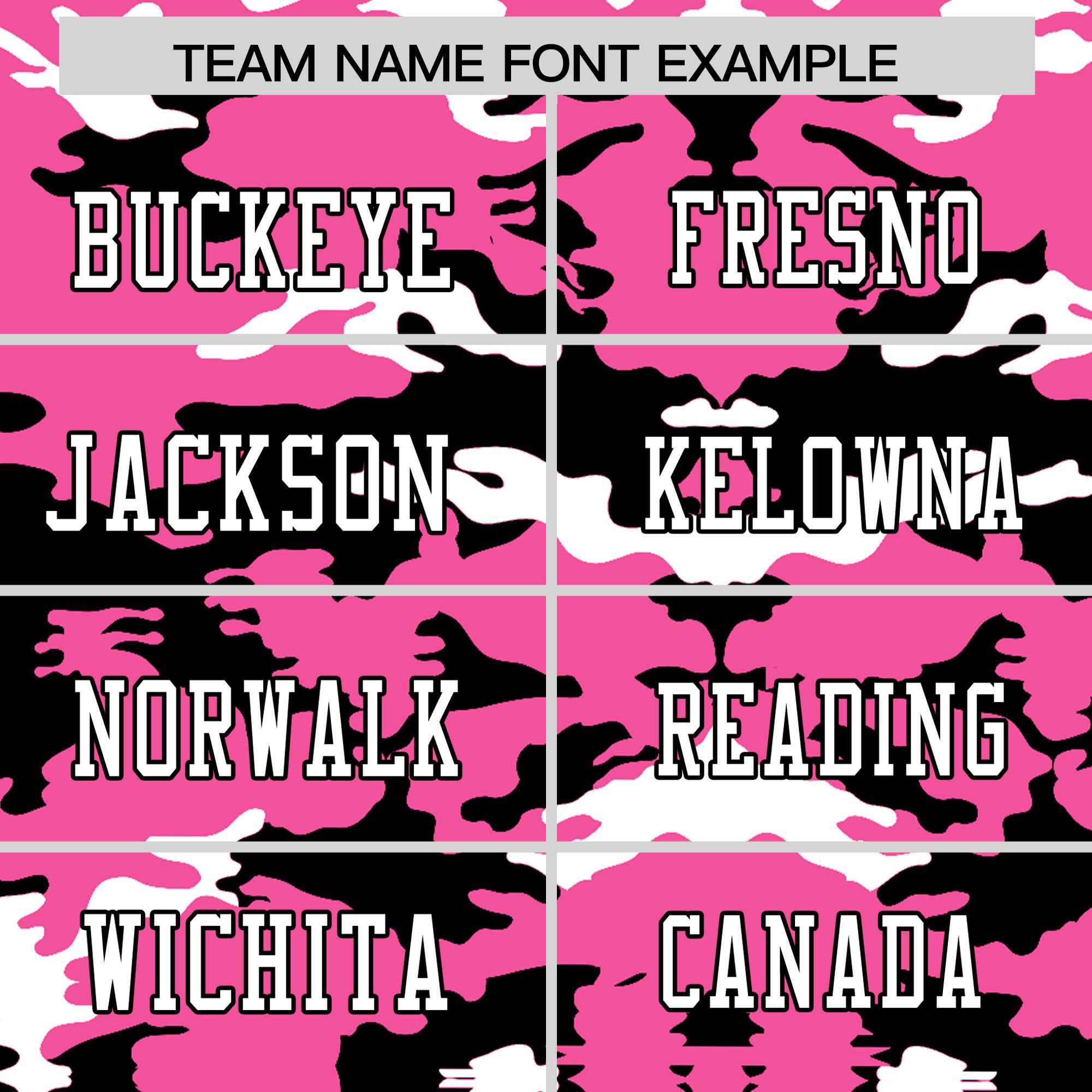 Custom Pink Black-White Personalized Camo Authentic Football Jersey