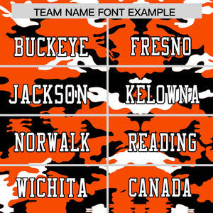 Custom Orange Black-White Personalized Camo Authentic Football Jersey