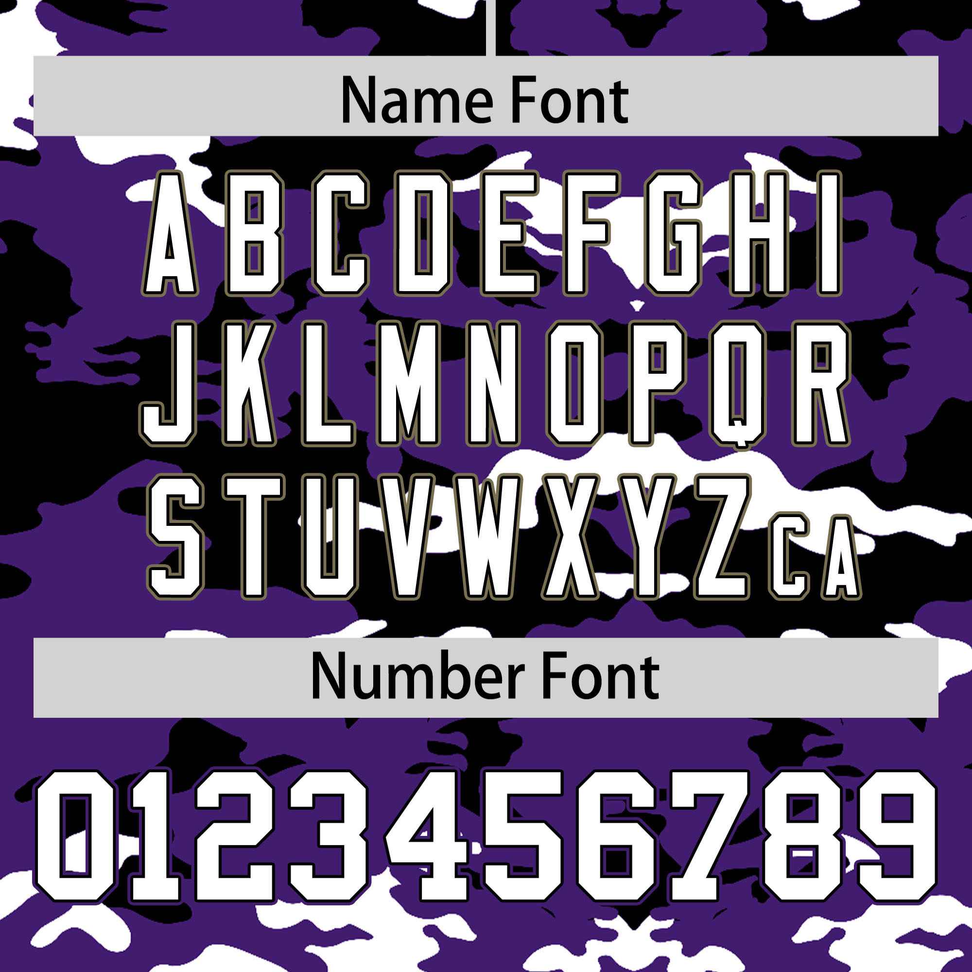 Custom Purple Black-White Personalized Camo Authentic Football Jersey