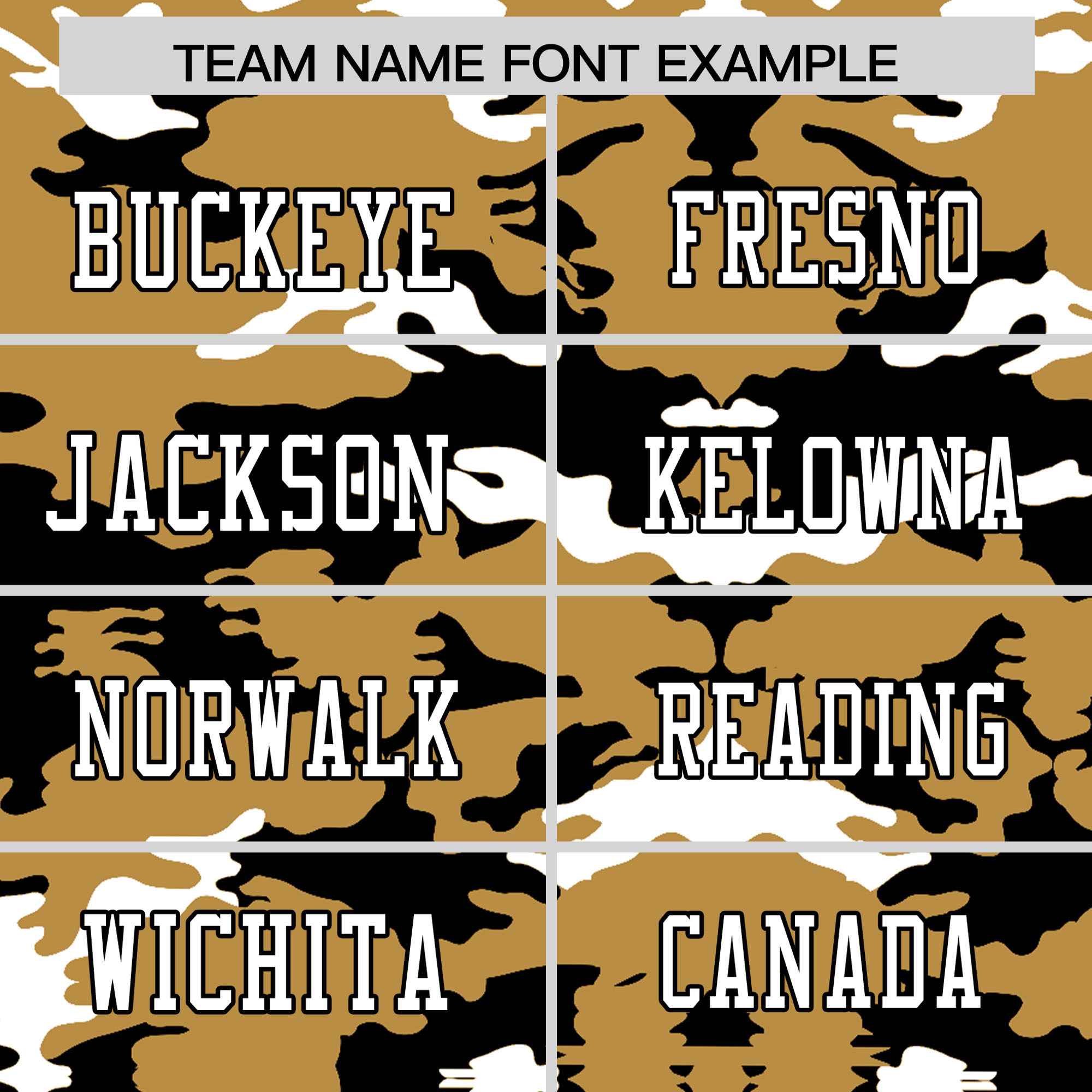 Custom Old Gold Black-White Personalized Camo Authentic Football Jersey