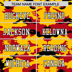 Custom Gold Red-Black Personalized Camo Authentic Football Jersey