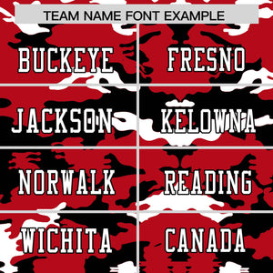 Custom Red Black-White Personalized Camo Authentic Football Jersey