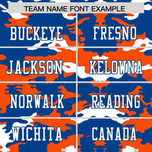 Custom Royal Orange-White Personalized Camo Authentic Football Jersey