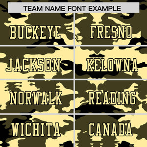 Custom Olive Cream-Black Personalized Camo Authentic Football Jersey