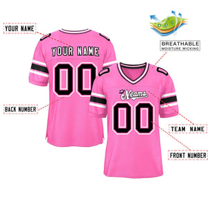 Custom Pink Personalized Classic Authentic Football Jersey