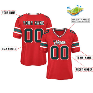 Custom Red Personalized Classic Authentic Football Jersey