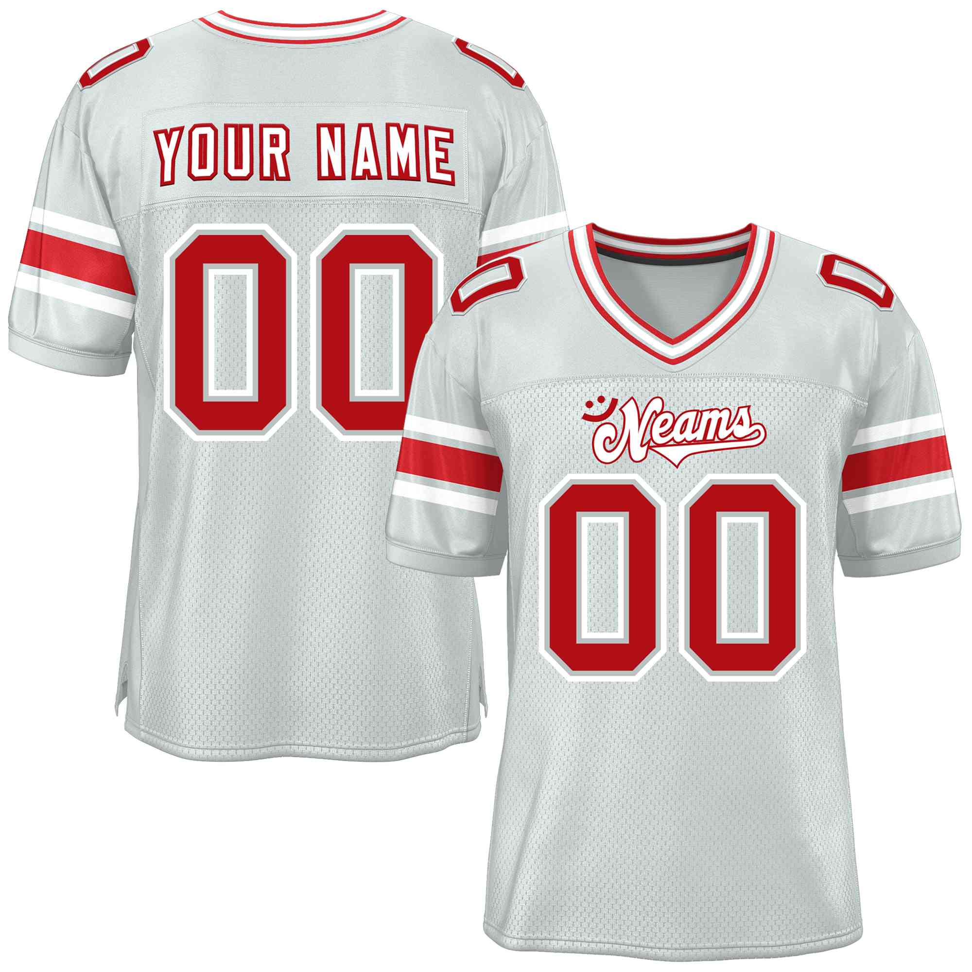 Custom Silver Personalized Classic Authentic Football Jersey